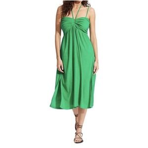 seafolly green dress Floreale Backless Maxi Dress